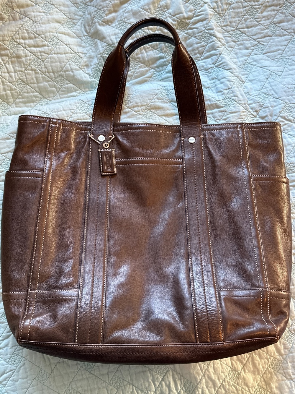 Vintage Coach Pebbled Legacy Leather Draft Tote